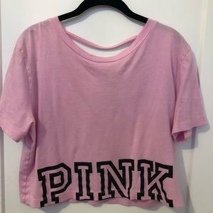 pink brand pink logo shirt